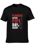 Plumber Laying Pipe Day & Night T-Shirt