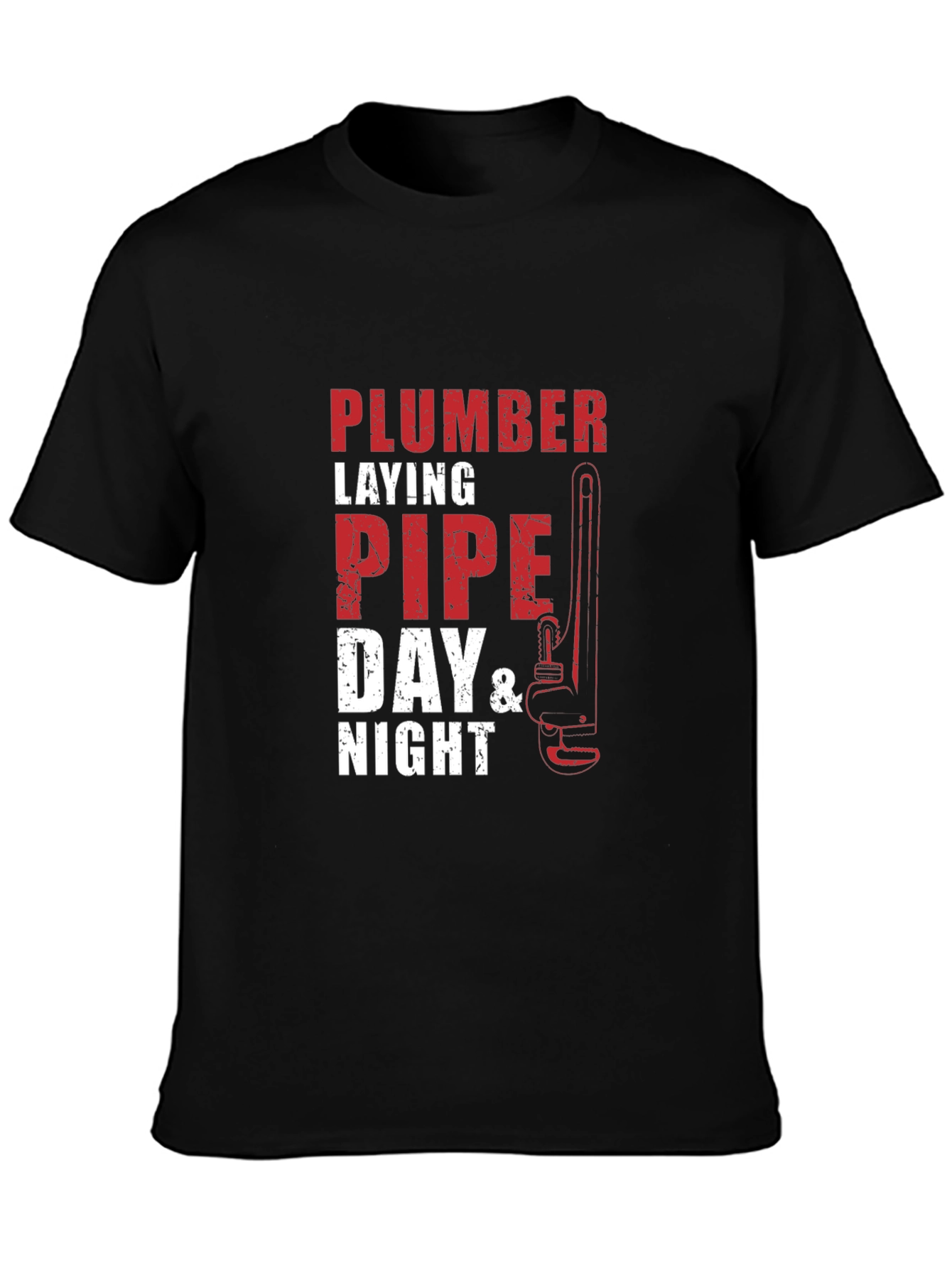 Plumber Laying Pipe Day & Night T-Shirt