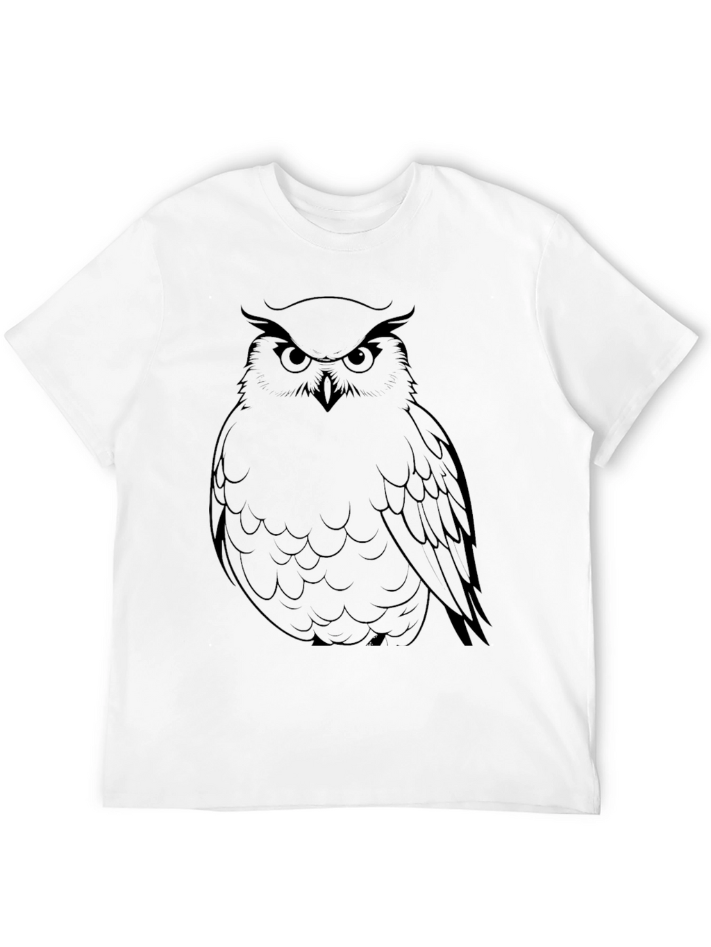 Mens Black Owl Graphic Tee