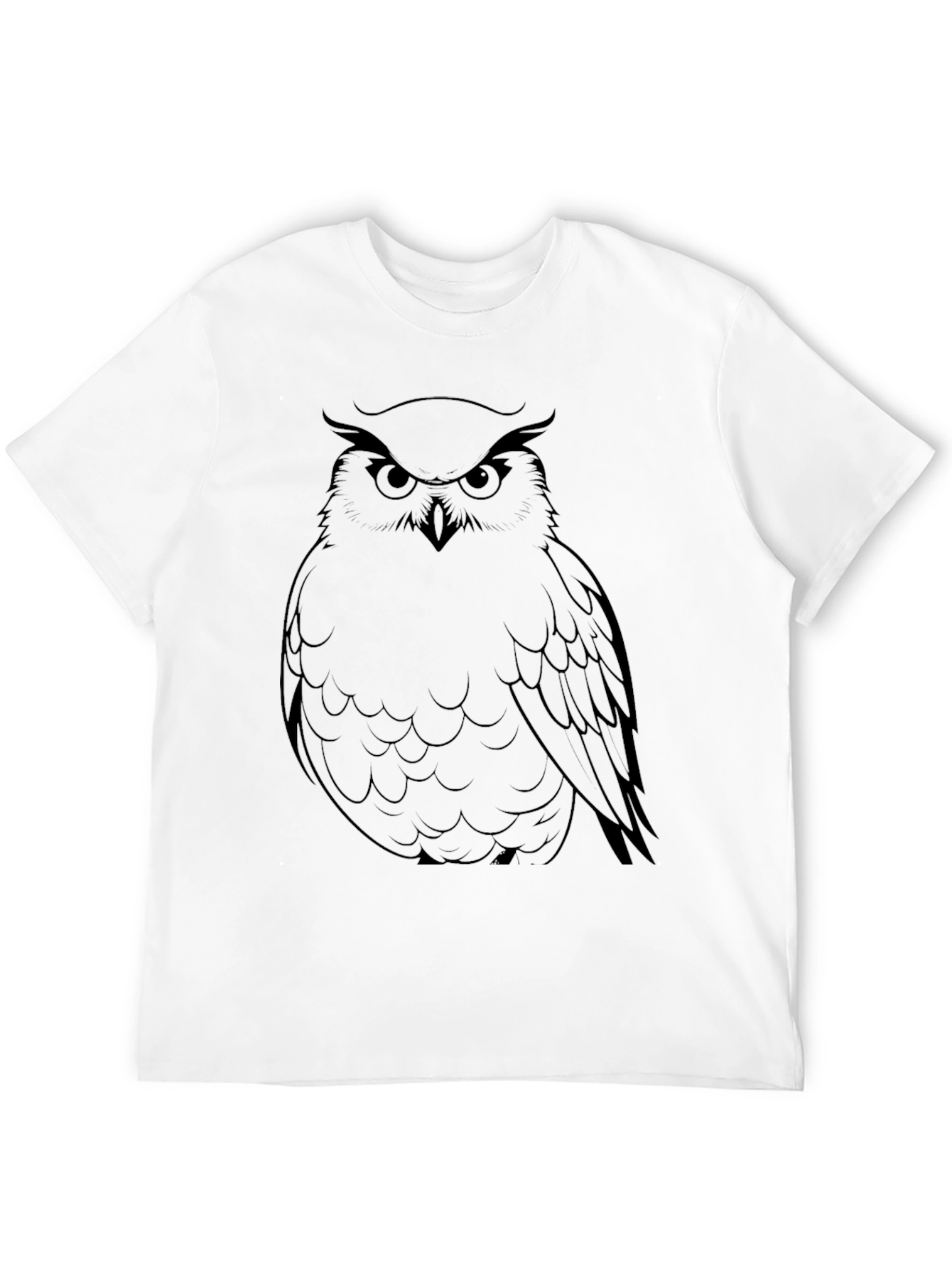 Mens Black Owl Graphic Tee