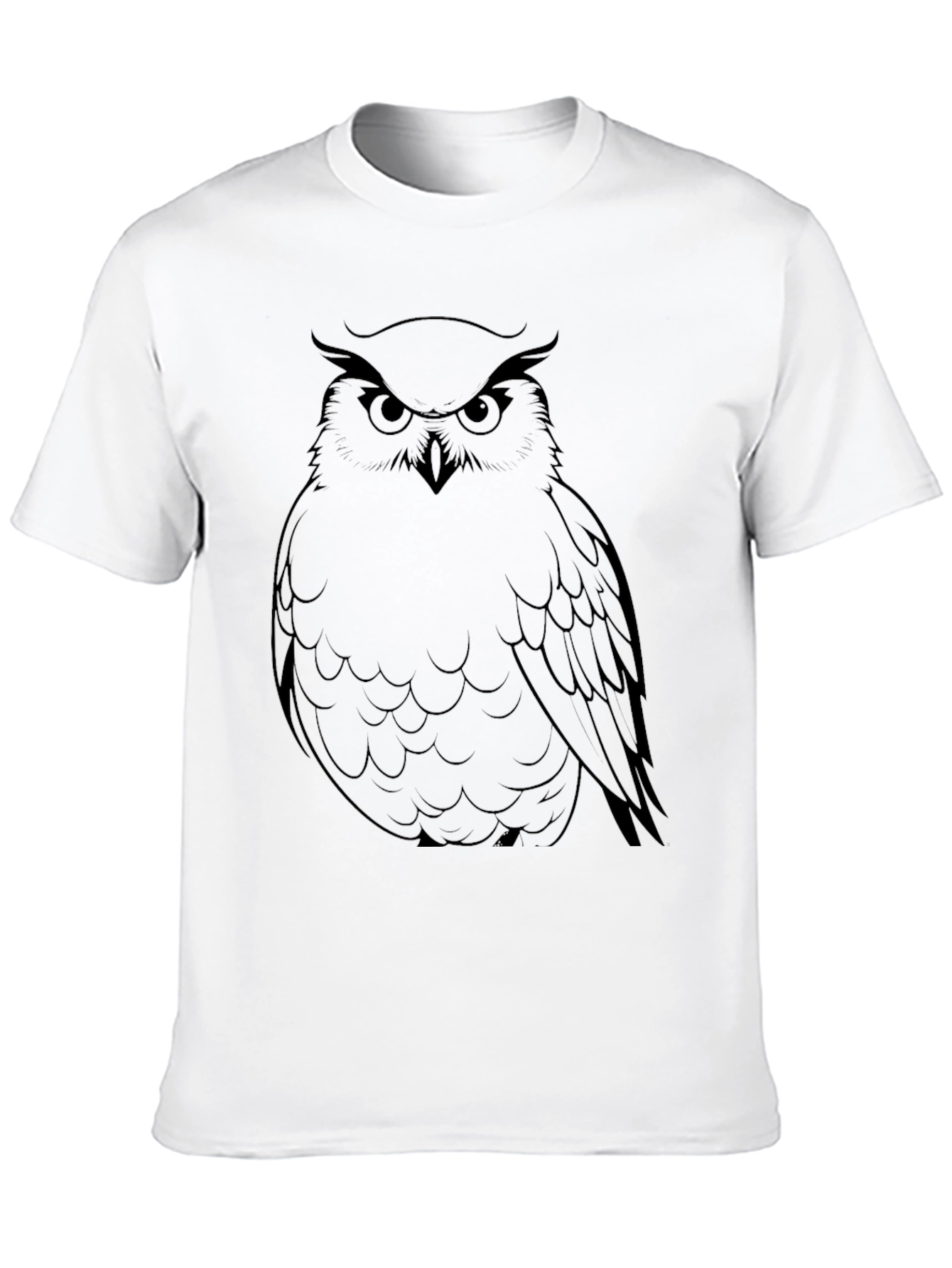 Mens Black Owl Graphic Tee