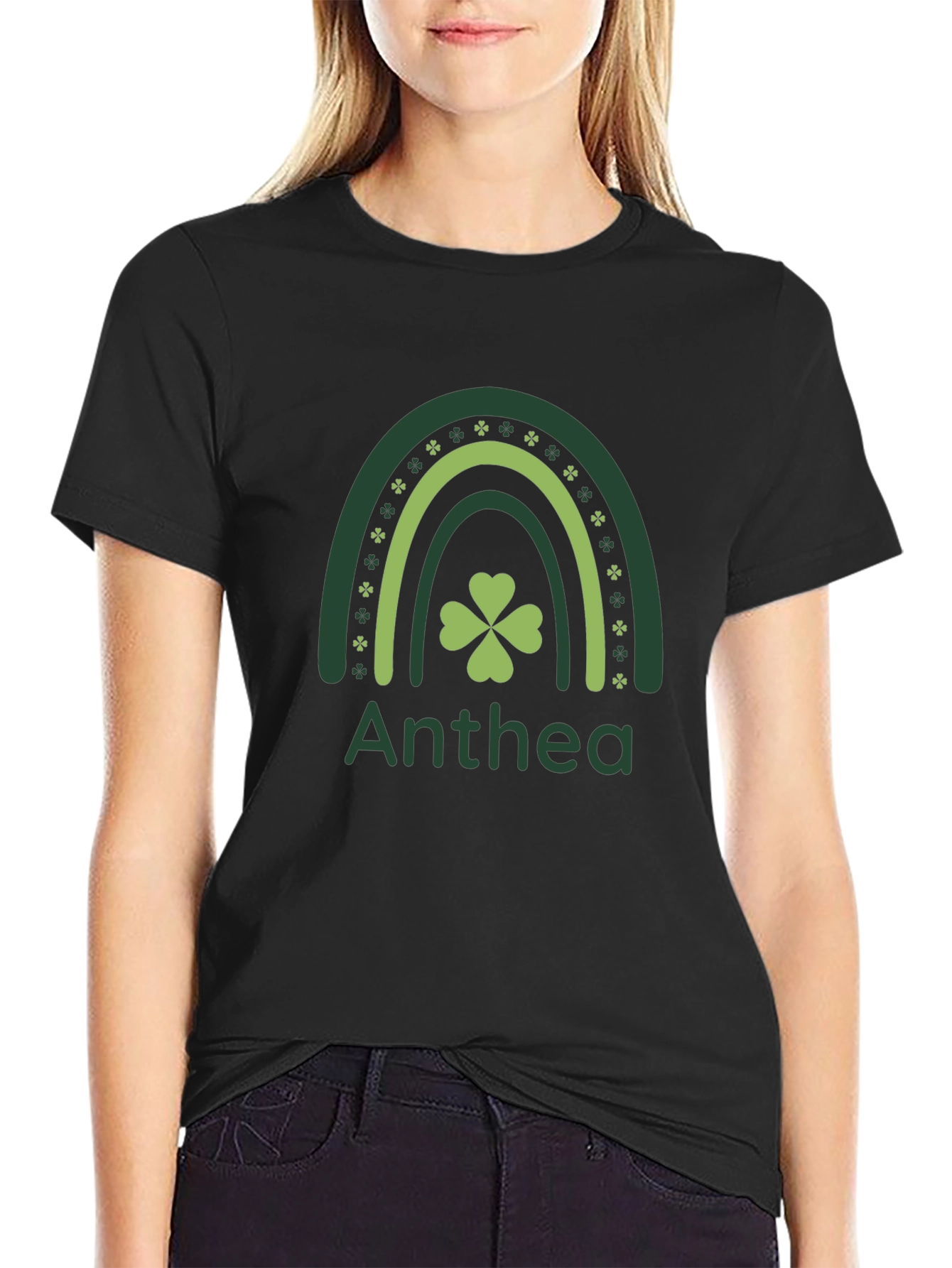 Anthea St. Patricks Day Rainbow Clover Tee