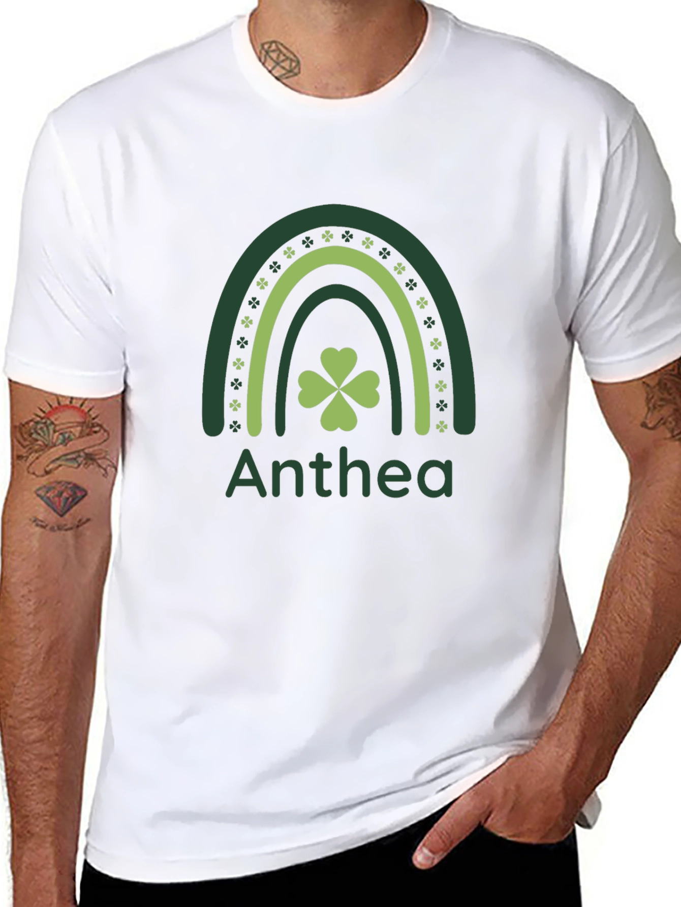 Anthea St. Patricks Day Rainbow Clover Tee