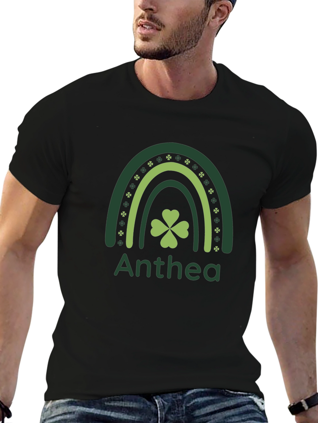 Anthea St. Patricks Day Rainbow Clover Tee