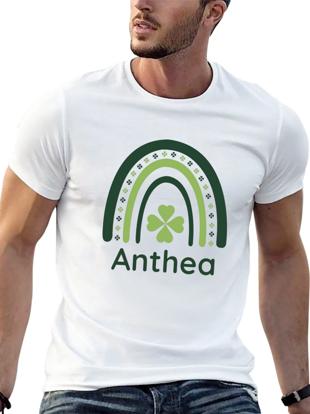 Anthea St. Patricks Day Rainbow Clover Tee