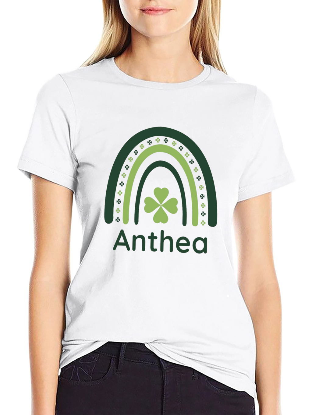 Anthea St. Patricks Day Rainbow Clover Tee