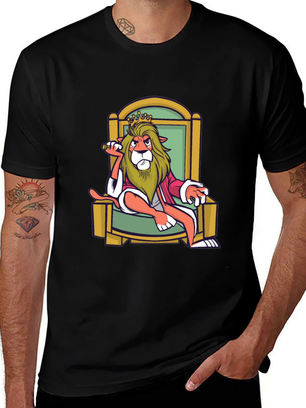 King Lion Graphic T-Shirt - Black