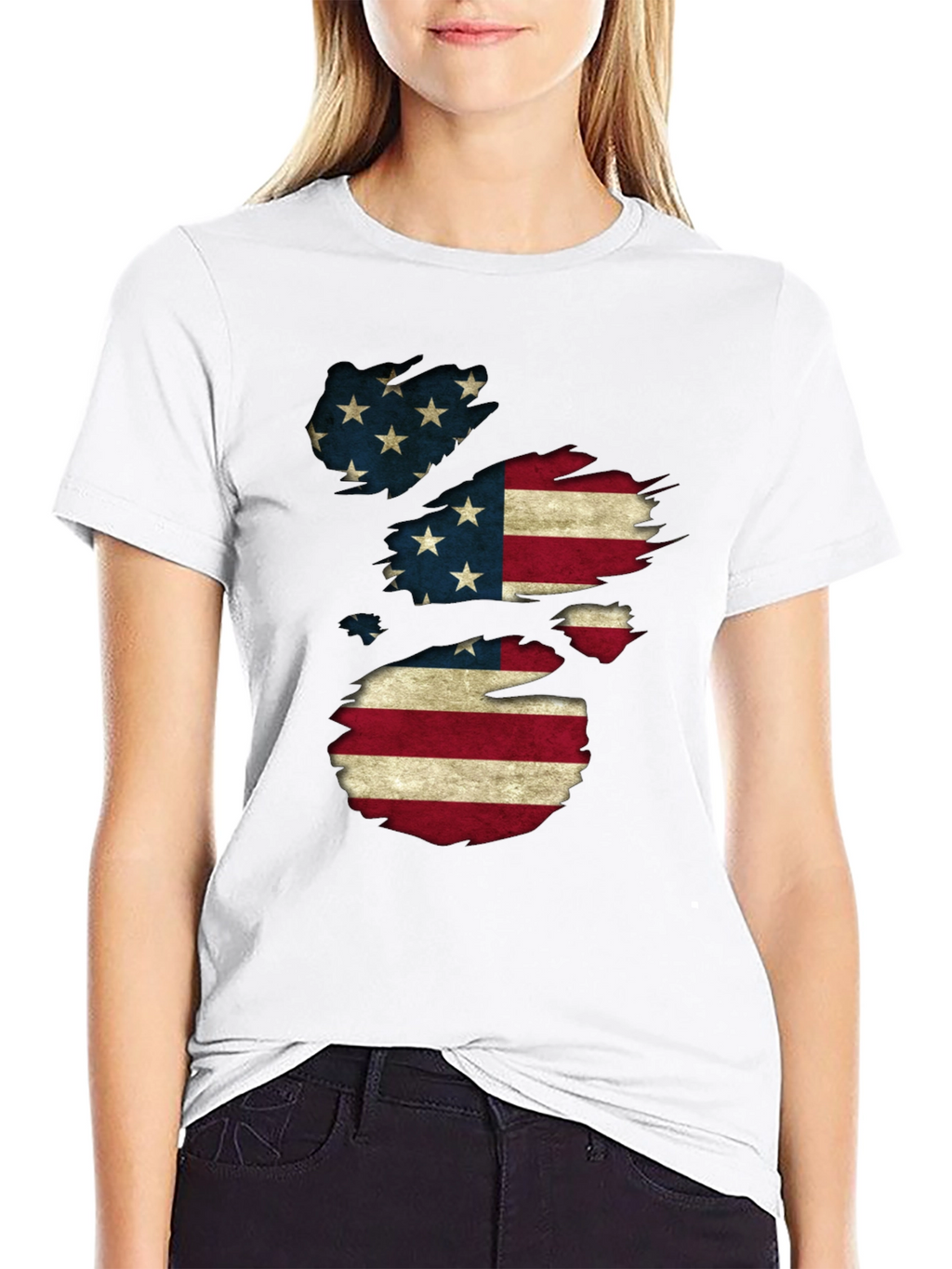 American Flag Distressed T-Shirt Patriotic USA Pride