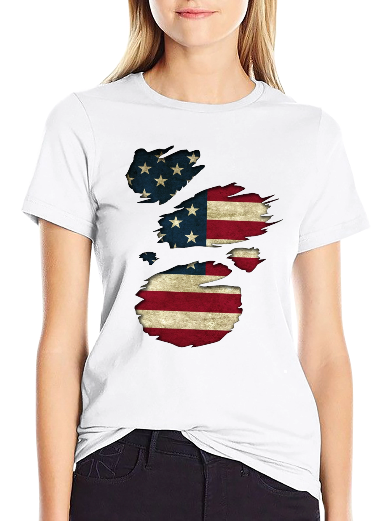 American Flag Distressed T-Shirt Patriotic USA Pride