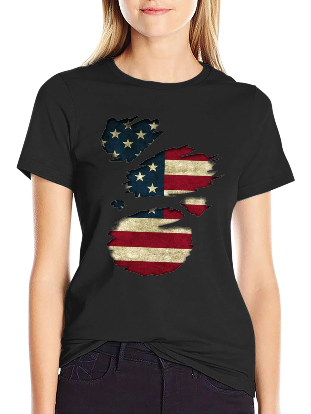 American Flag Distressed T-Shirt Patriotic USA Pride