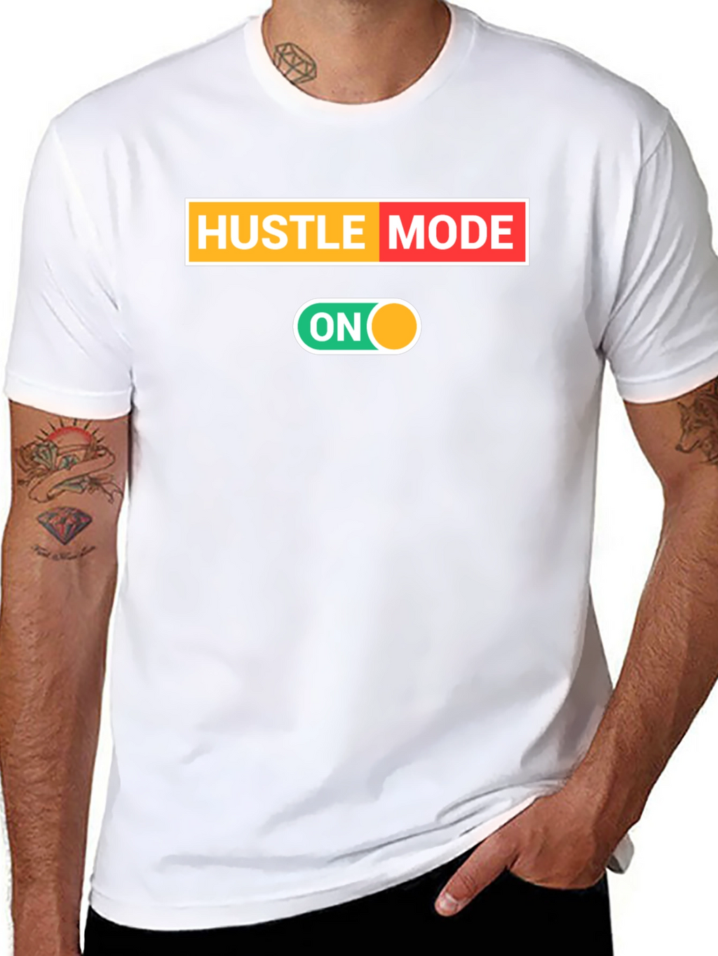 Hustle Mode On Black T-Shirt