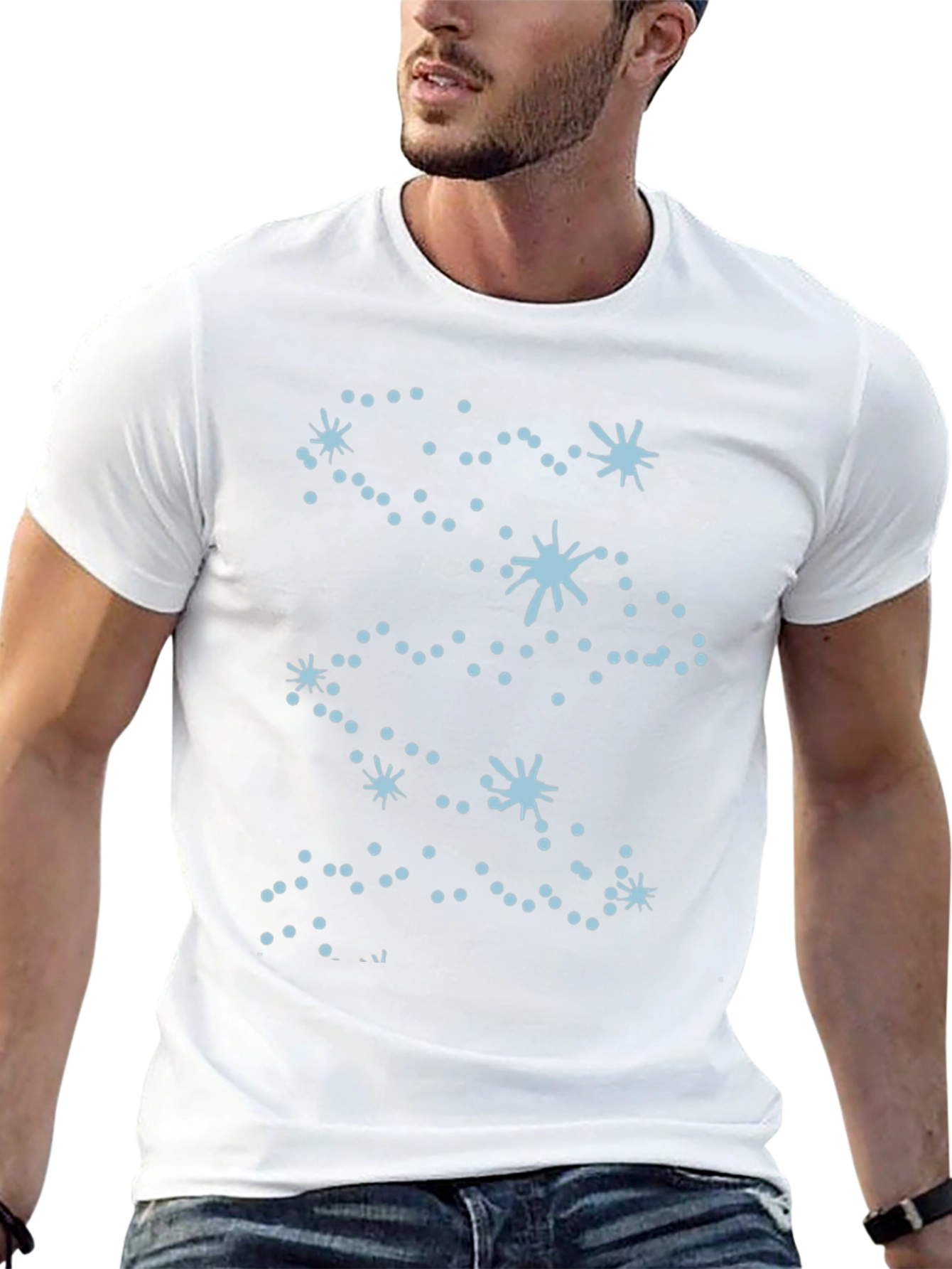 Constellation Graphic Tee - Black Cotton Blend