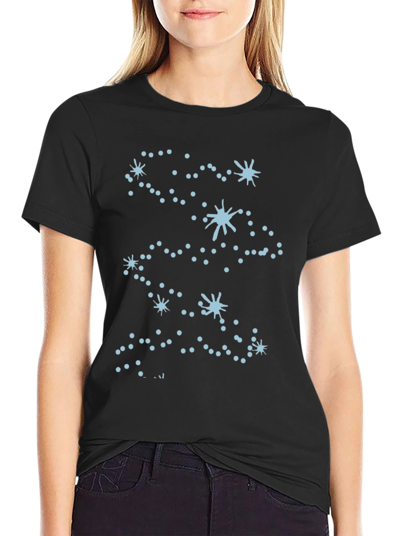 Constellation Graphic Tee - Black Cotton Blend