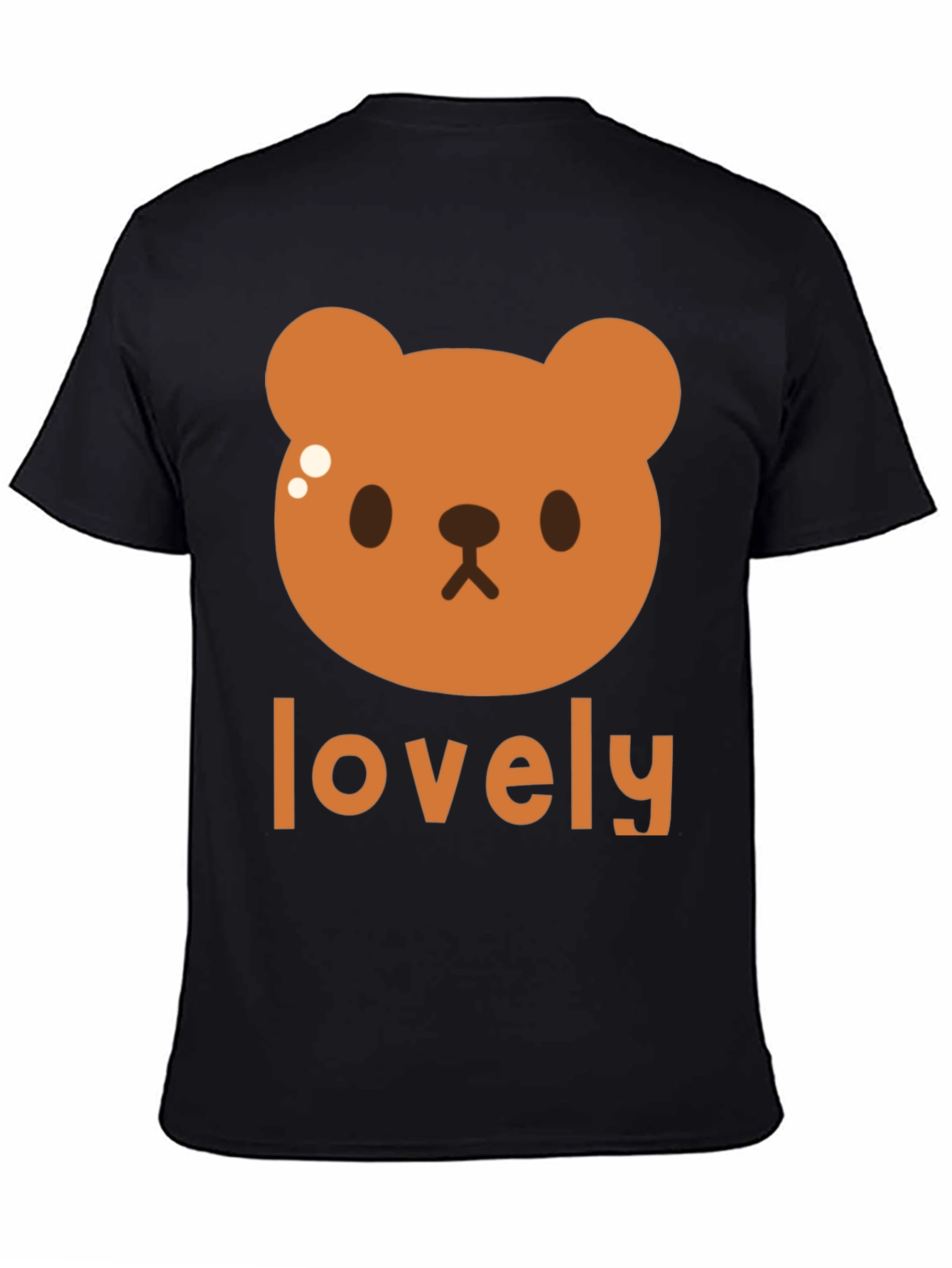 Cute Brown Bear Lovely Black T-Shirt