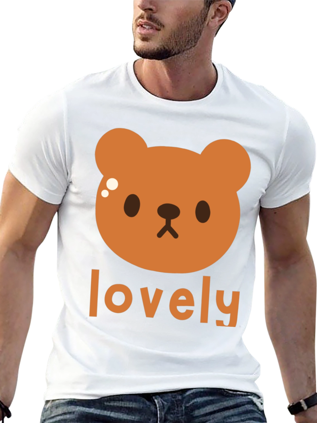 Cute Brown Bear Lovely Black T-Shirt