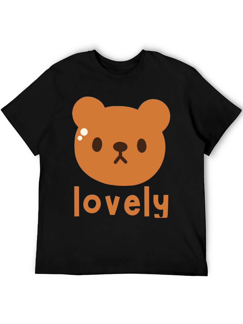 Cute Brown Bear Lovely Black T-Shirt
