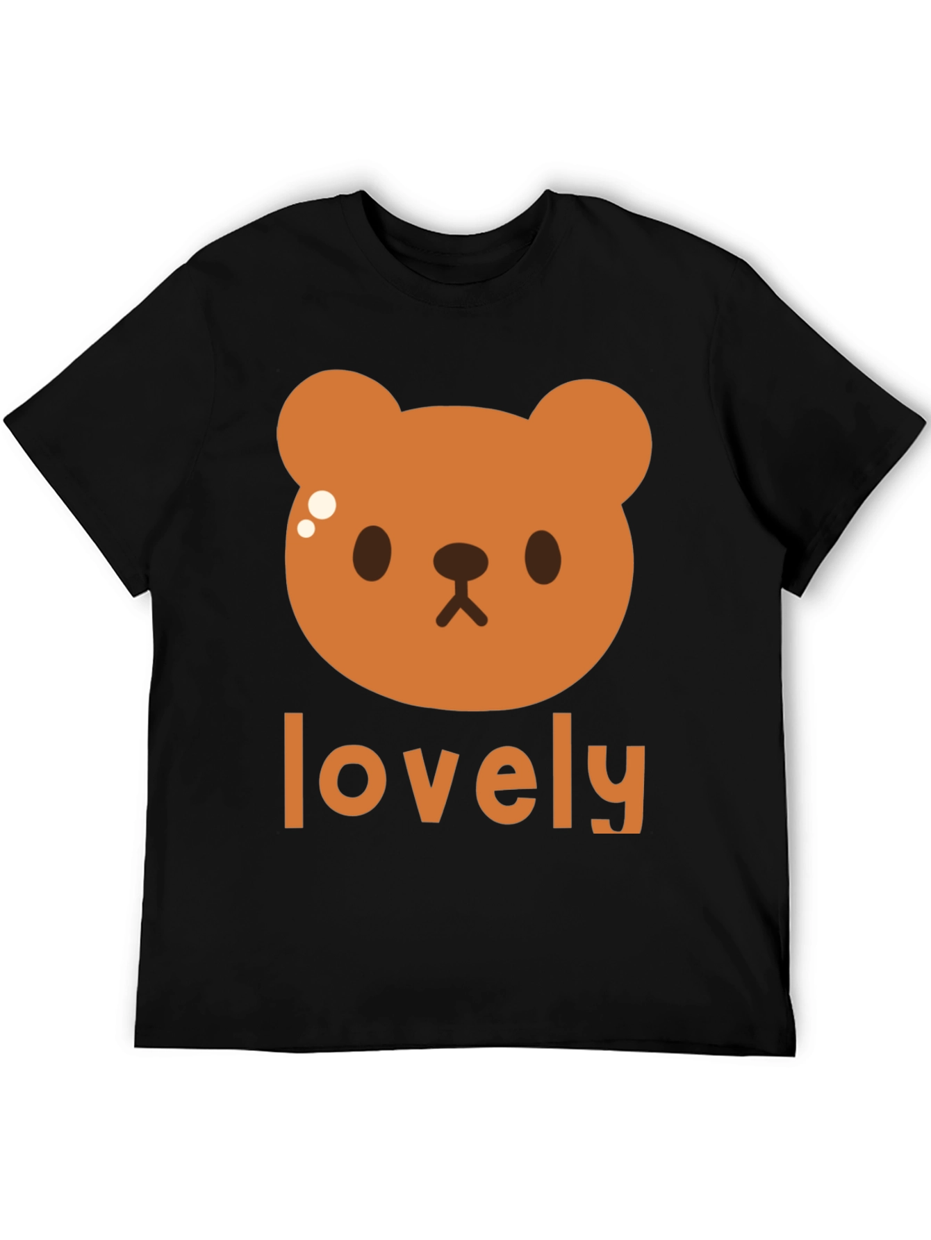 Cute Brown Bear Lovely Black T-Shirt