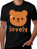 Cute Brown Bear Lovely Black T-Shirt