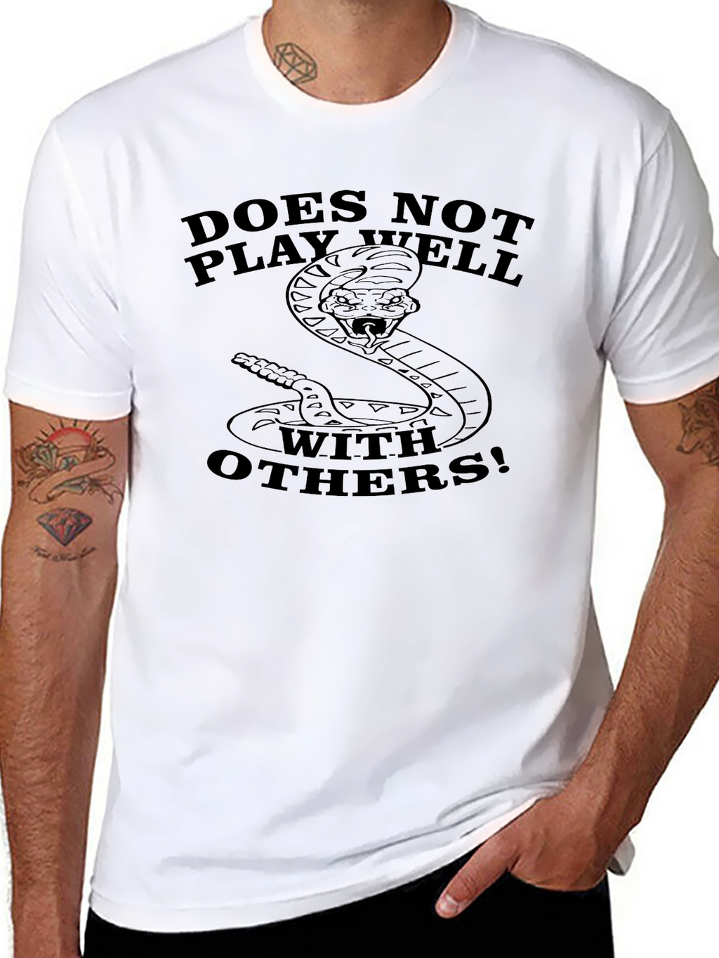 Does Not Play Well With Others Snake T-Shirt