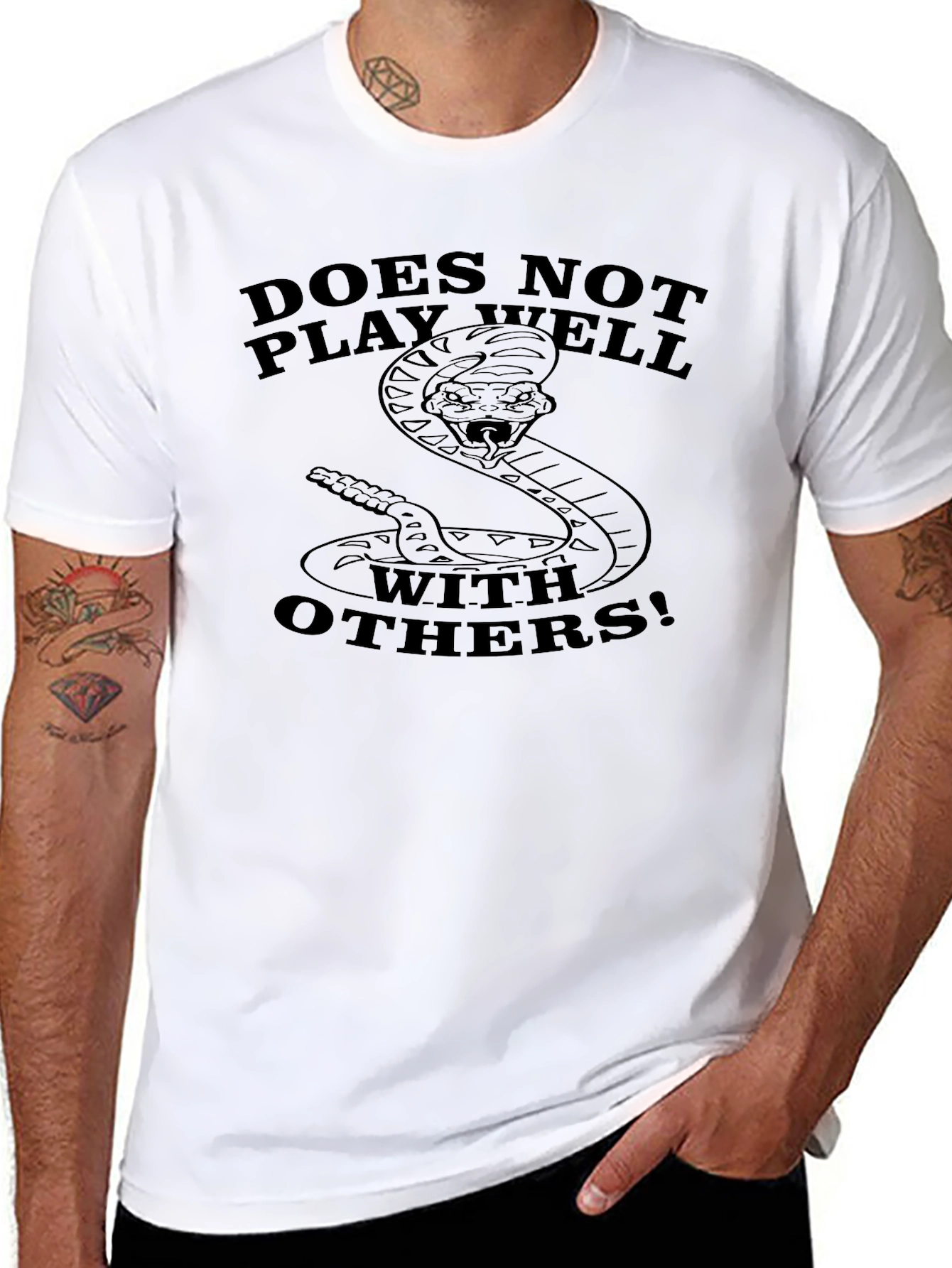 Does Not Play Well With Others Snake T-Shirt