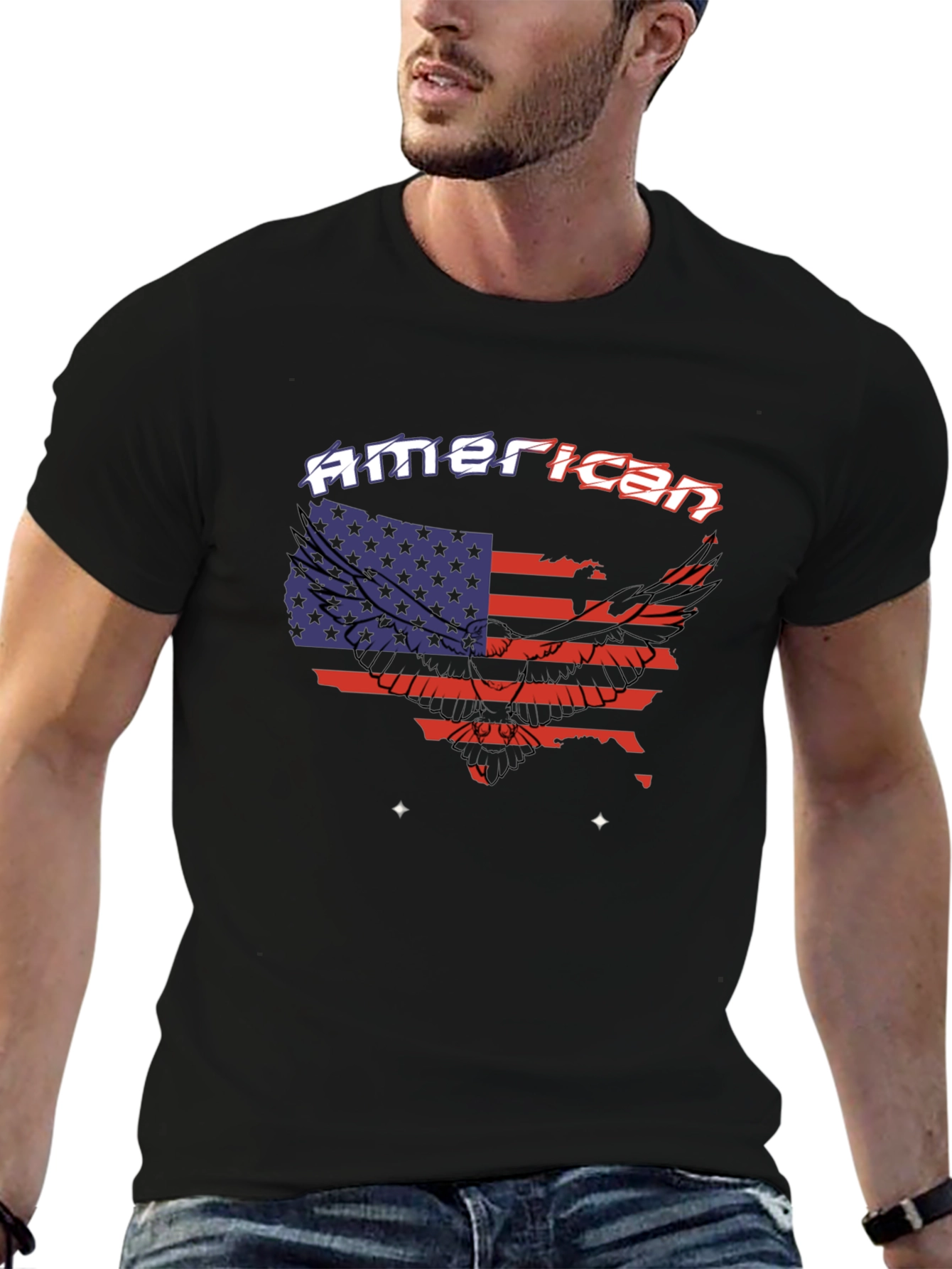 American Flag Eagle Graphic Tee
