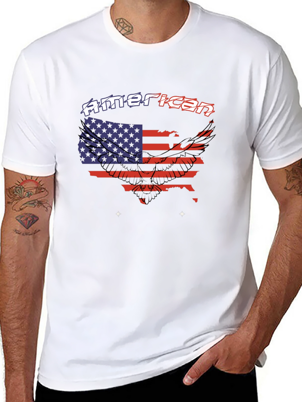 American Flag Eagle Graphic Tee