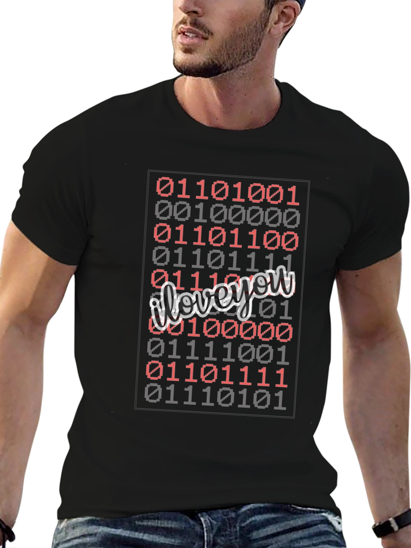 Binary Code I Love You Graphic T-Shirt
