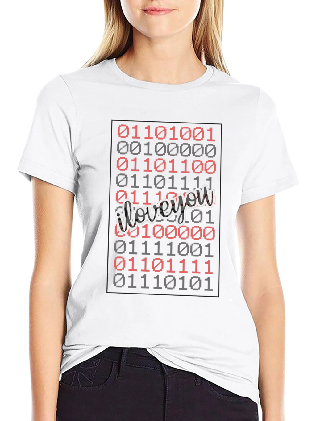 Binary Code I Love You Graphic T-Shirt