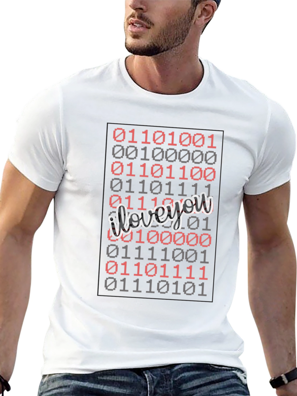 Binary Code I Love You Graphic T-Shirt