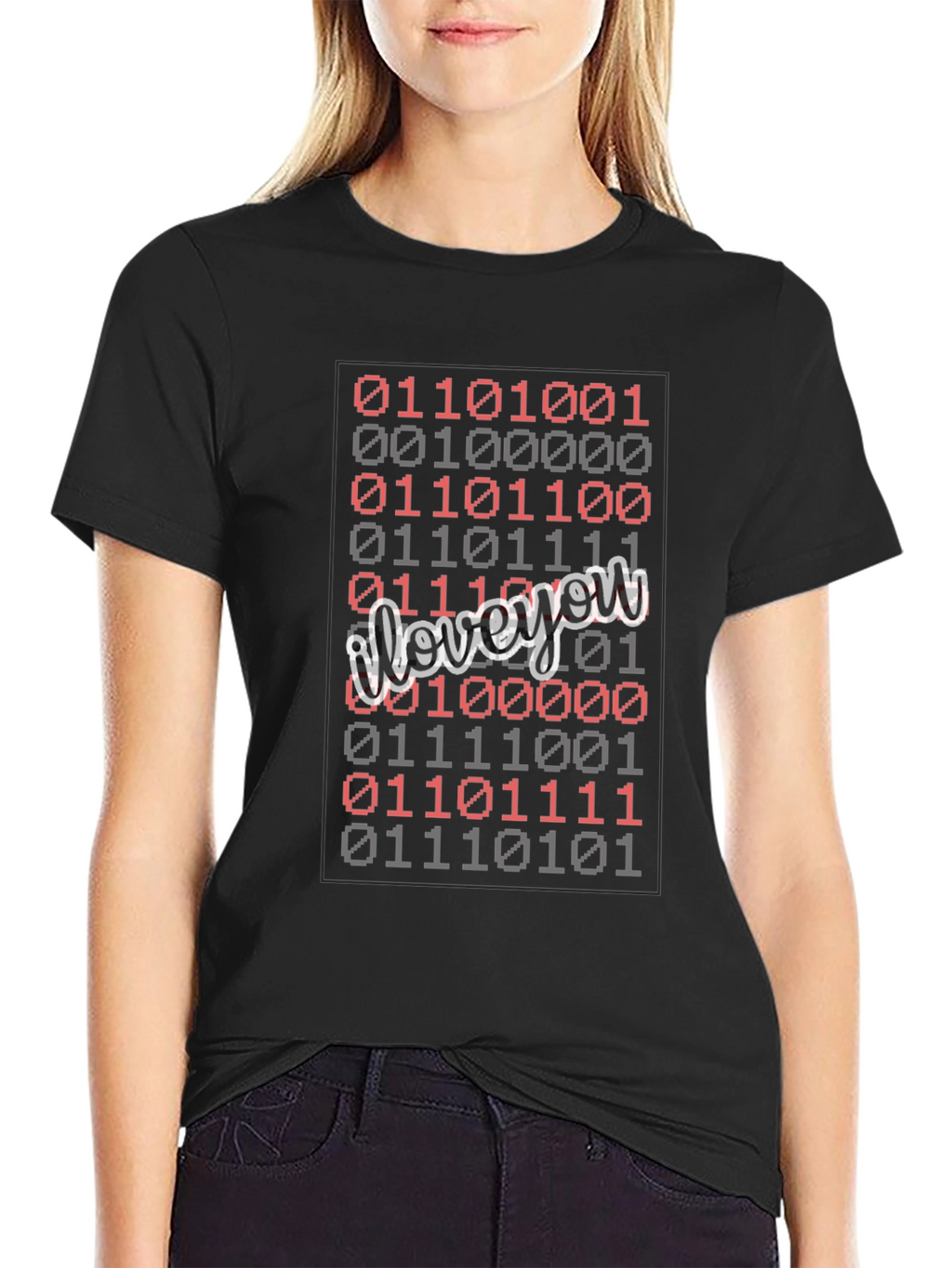 Binary Code I Love You Graphic T-Shirt
