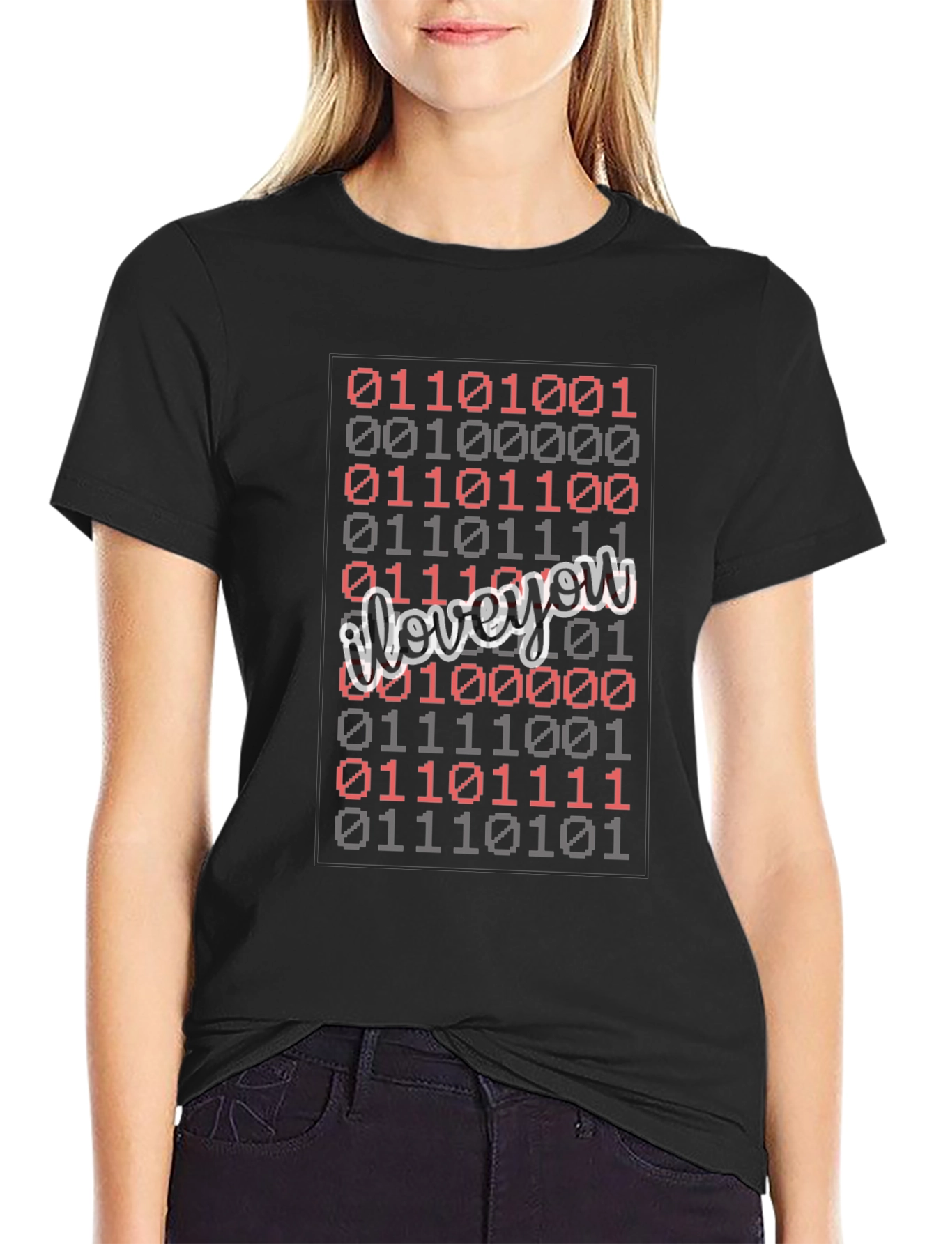 Binary Code I Love You Graphic T-Shirt