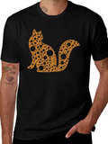 Abstract Cat T-Shirt - Black
