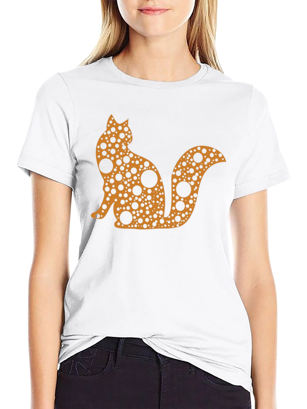 Abstract Cat T-Shirt - Black