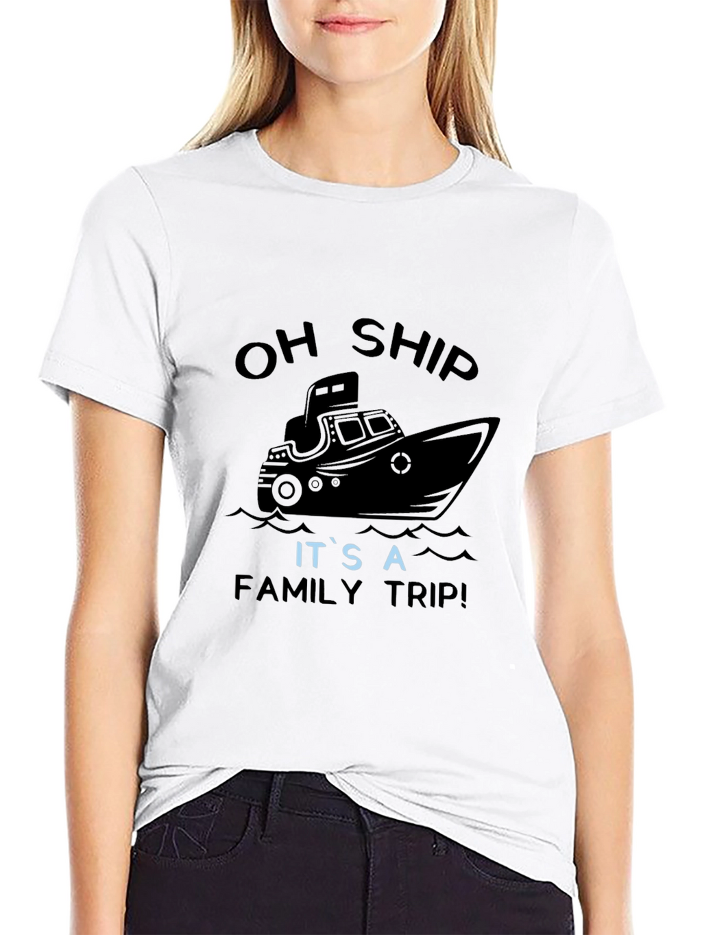 Oh Ship Its A Family Trip Black T-Shirt