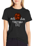Streetball Style Graphic Tee - Urban Basketball Shirt
