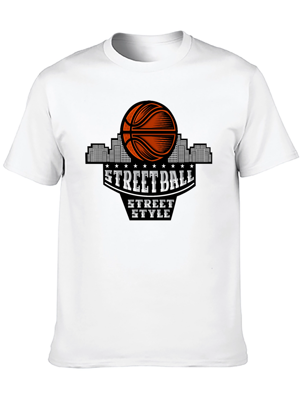 Streetball Style Graphic Tee - Urban Basketball Shirt