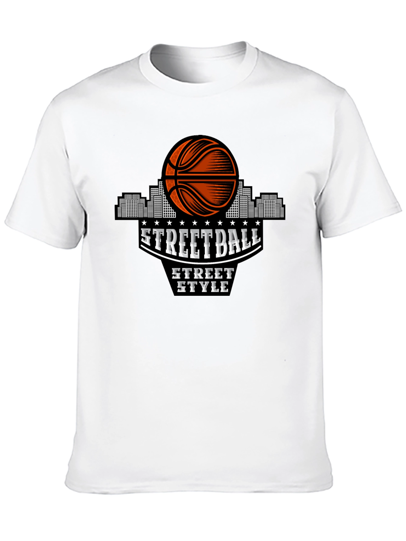 Streetball Style Graphic Tee - Urban Basketball Shirt