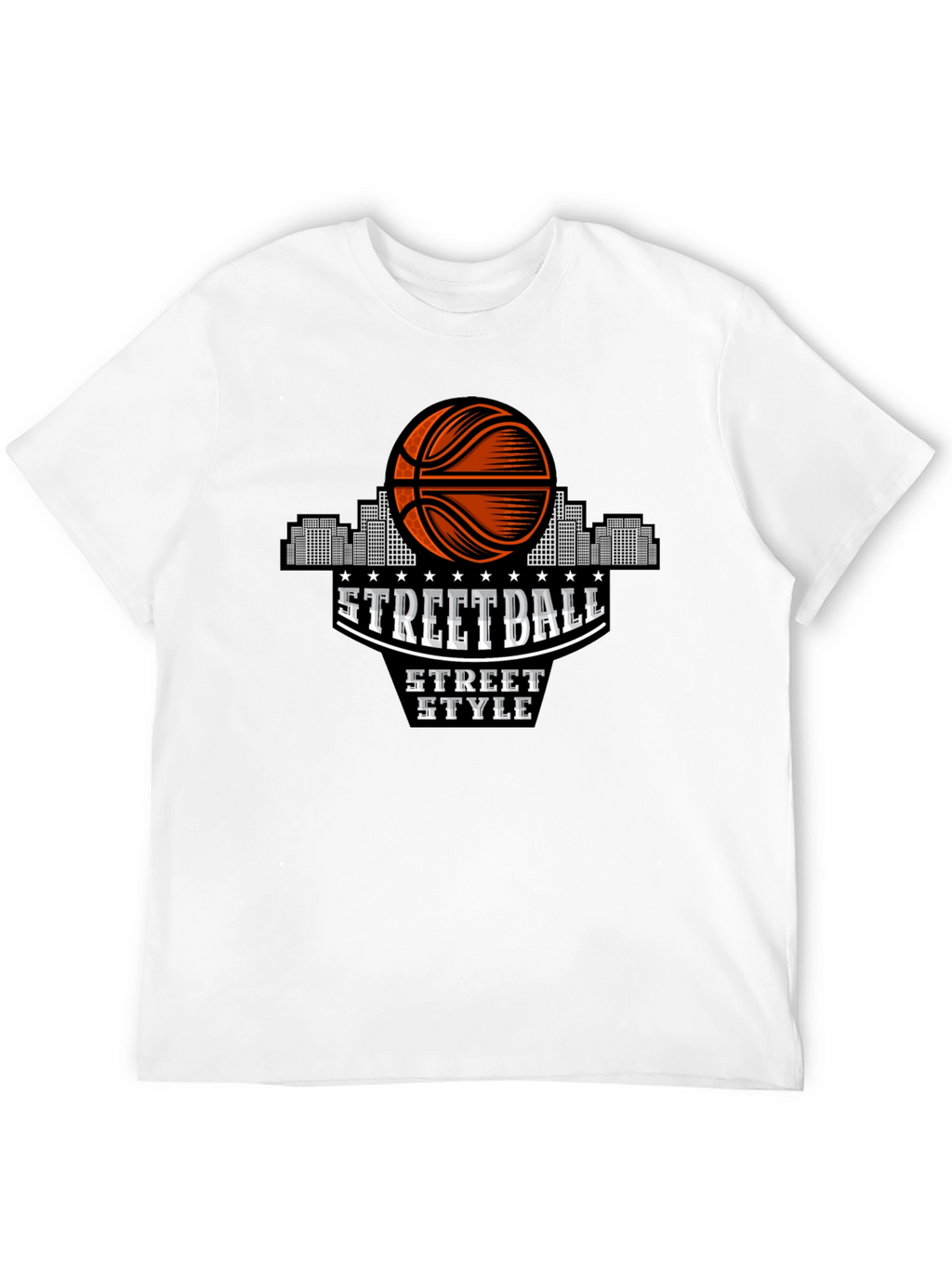 Streetball Style Graphic Tee - Urban Basketball Shirt