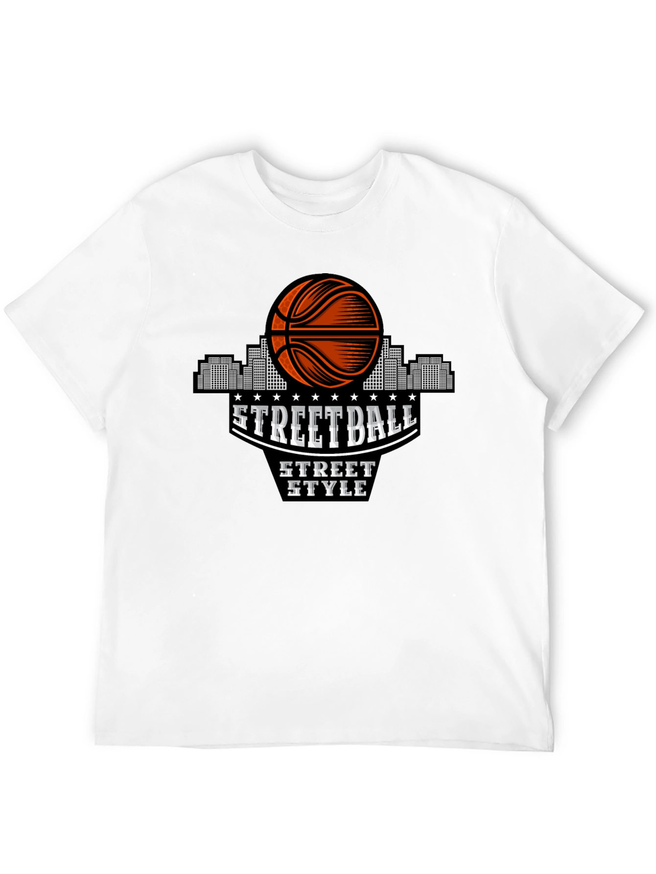 Streetball Style Graphic Tee - Urban Basketball Shirt