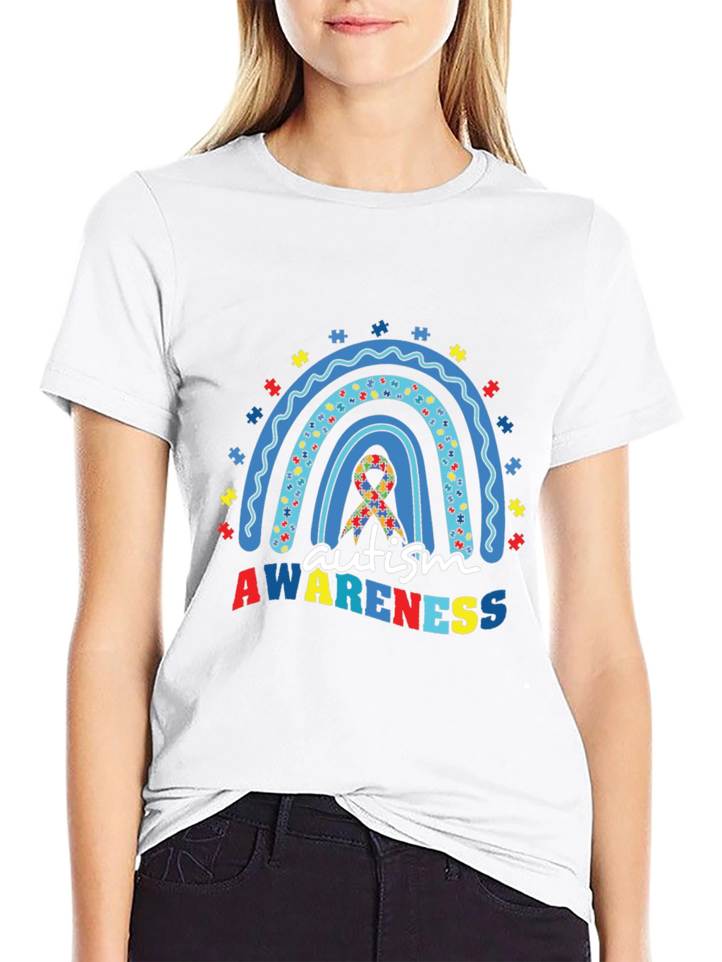 Autism Awareness Rainbow Puzzle T-Shirt