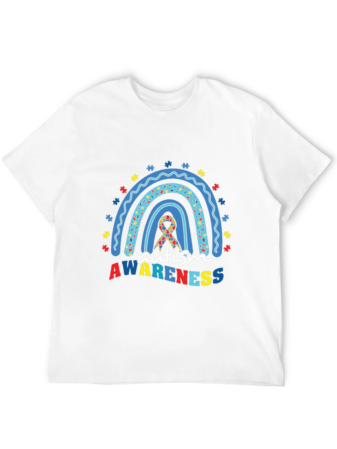 Autism Awareness Rainbow Puzzle T-Shirt