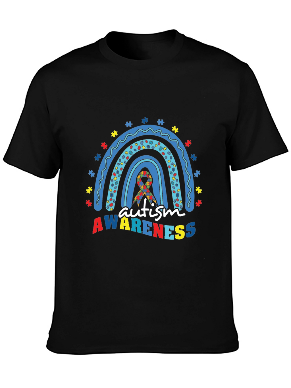 Autism Awareness Rainbow Puzzle T-Shirt