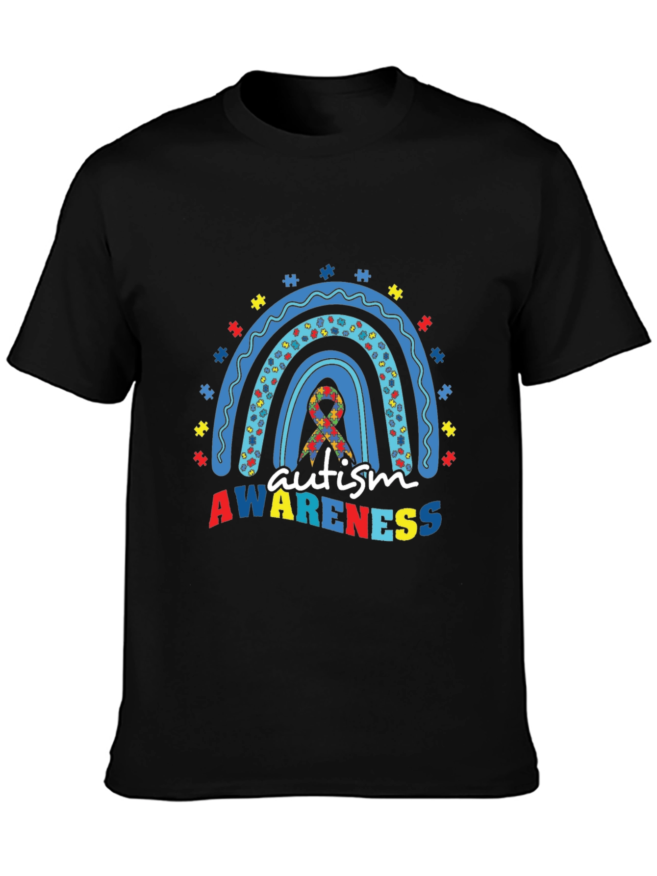 Autism Awareness Rainbow Puzzle T-Shirt