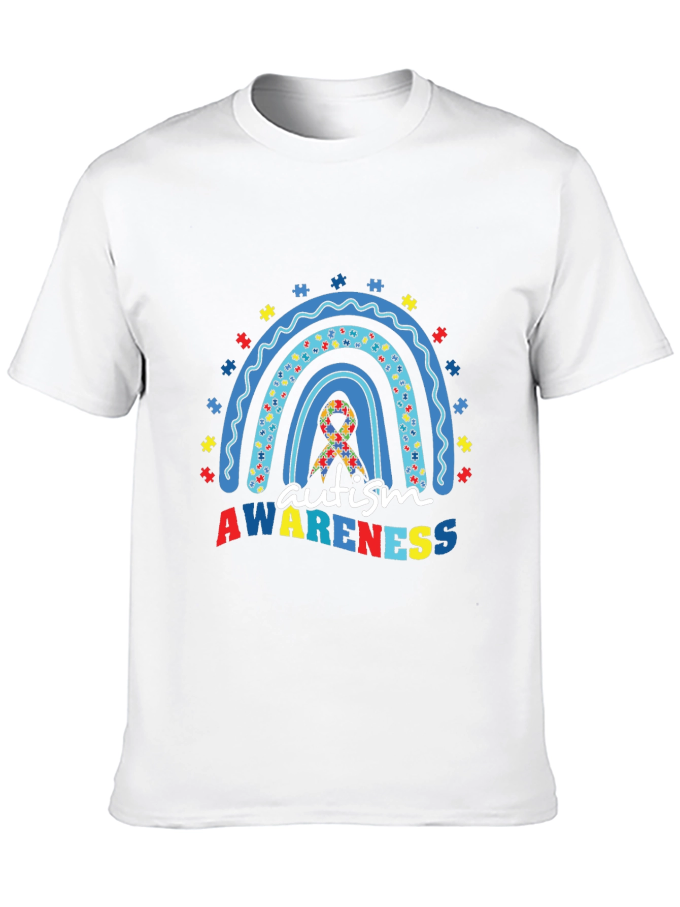 Autism Awareness Rainbow Puzzle T-Shirt
