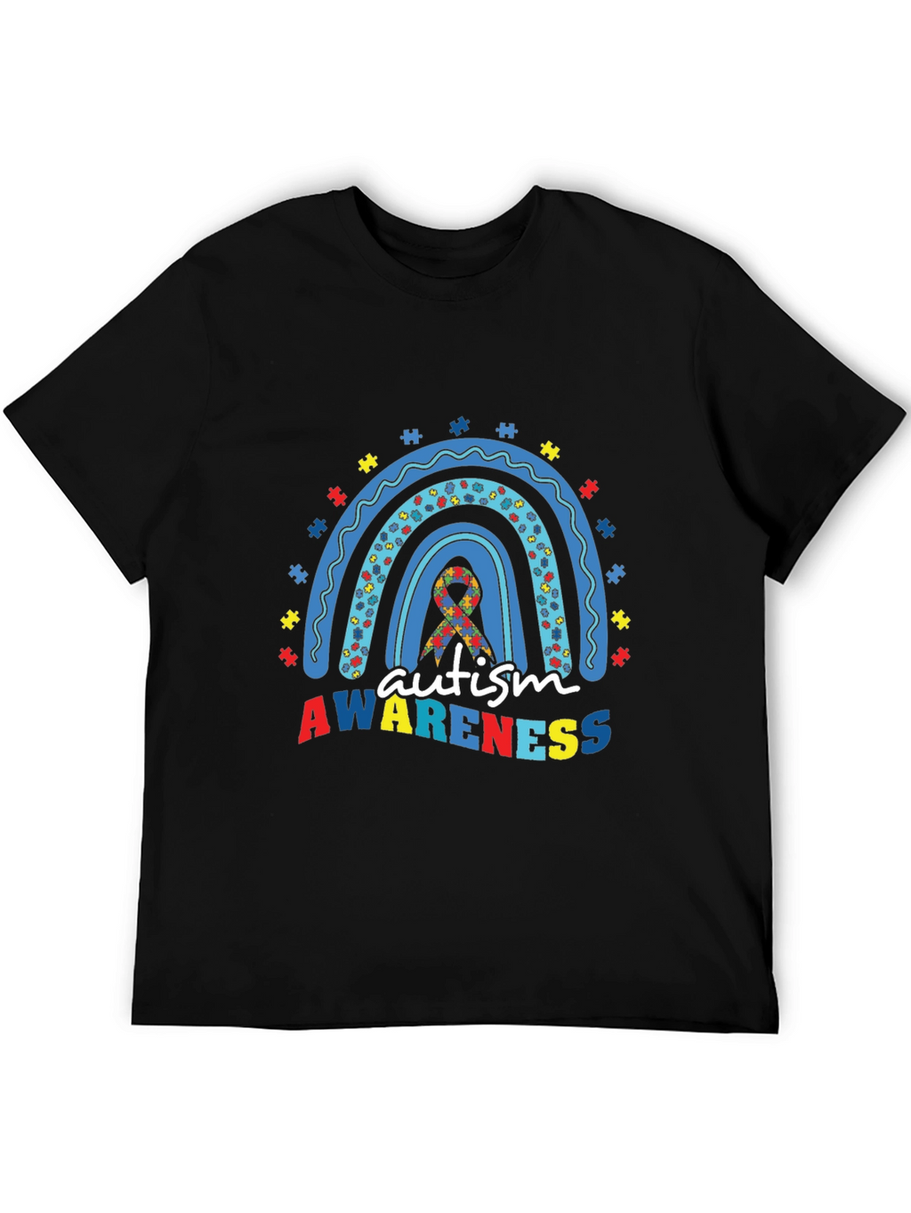 Autism Awareness Rainbow Puzzle T-Shirt