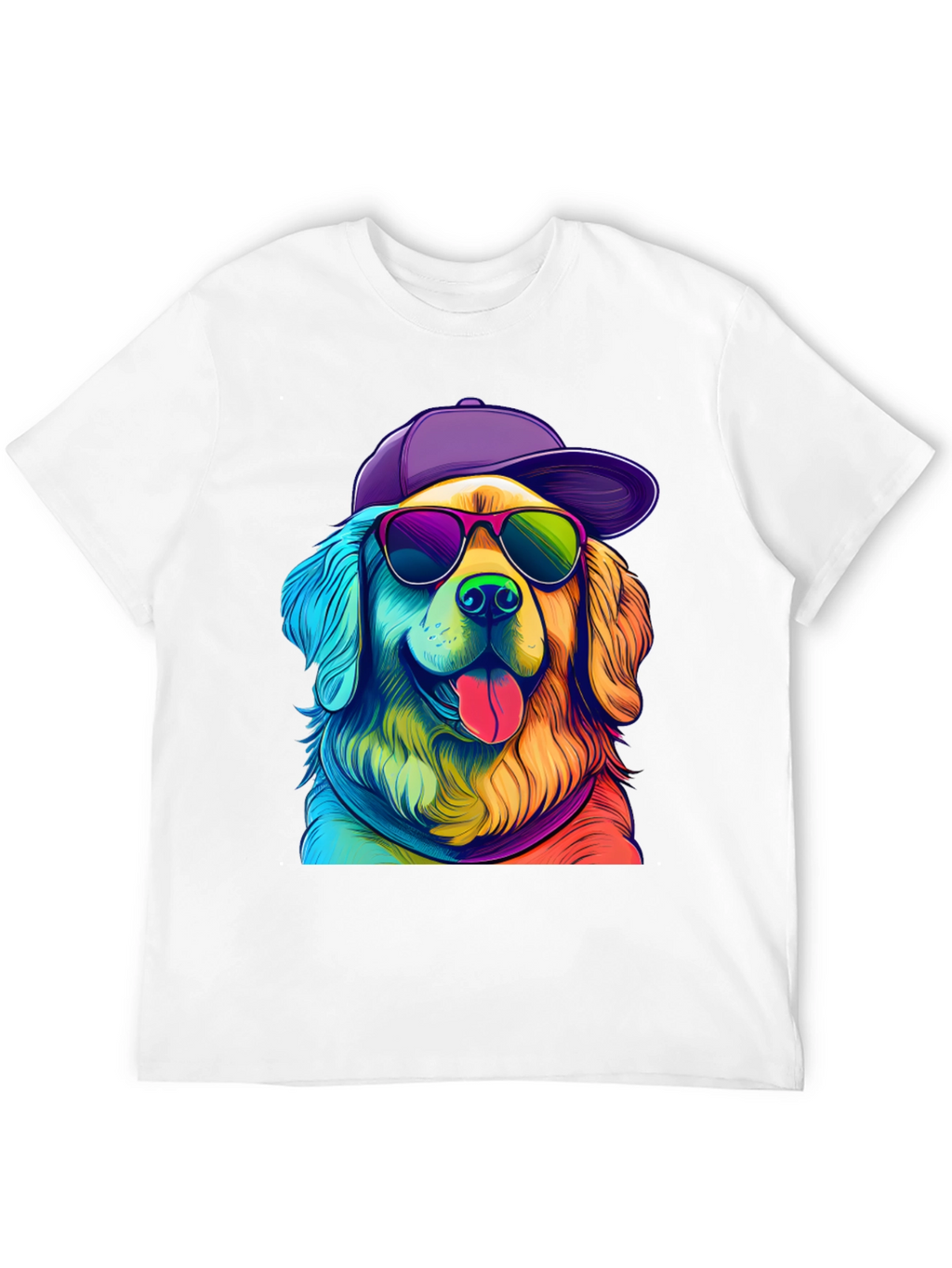 Cool Dog Graphic Tee - Rainbow Pup T-Shirt