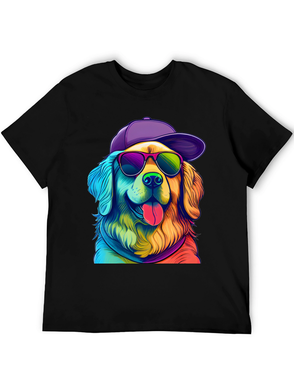 Cool Dog Graphic Tee - Rainbow Pup T-Shirt