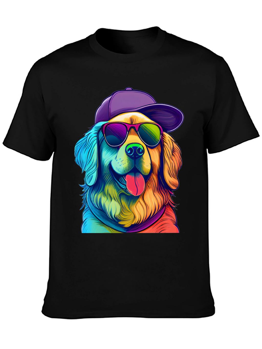 Cool Dog Graphic Tee - Rainbow Pup T-Shirt