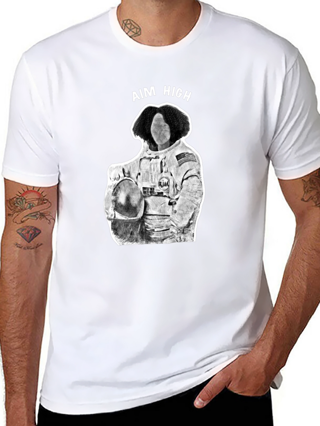 Aim High Astronaut Graphic Tee - Black