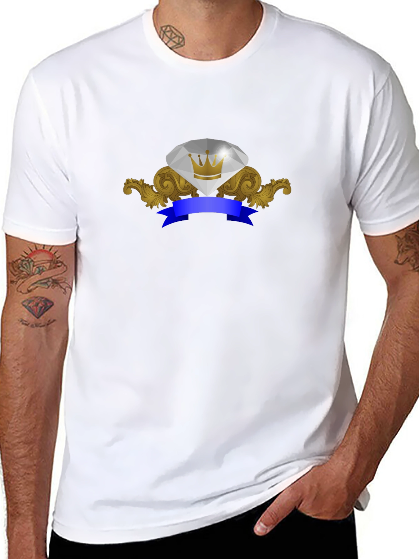 Diamond Crown Emblem Graphic T-Shirt